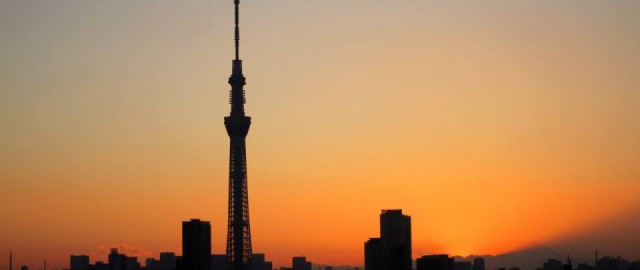 The Tokyo Skytree and Mt. Fuji